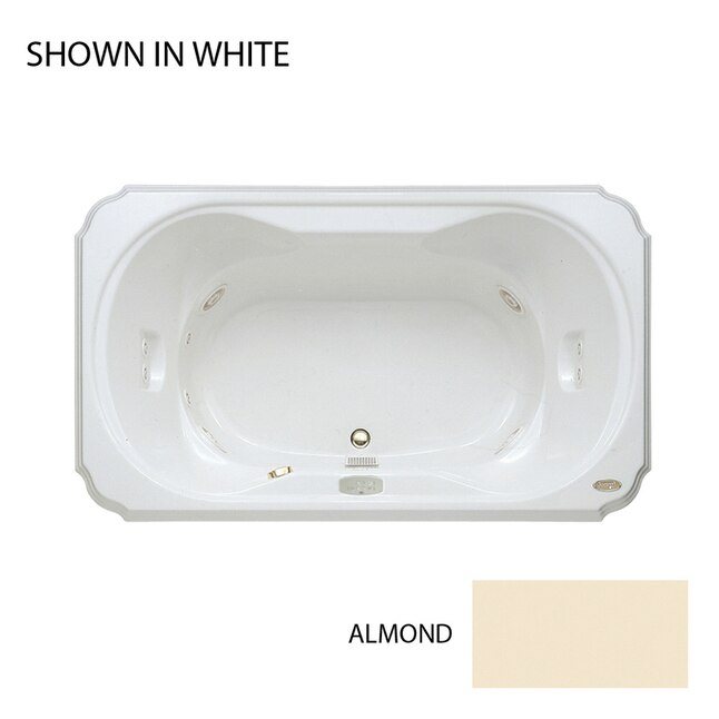 Jacuzzi BEL7242WCR5CWA Bellavista 2-Person Almond Acrylic Hourglass in Rectangle Whirlpool Tub (Common: 42-in x 72-in; Actual: 26-in x 42-in x 72-in)