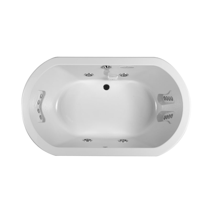 Jacuzzi DUE6042WCR4CHW Duetta White Acrylic Oval Whirlpool Tub (Common: 42-in x 60-in; Actual: 26-in x 42-in x 60-in)