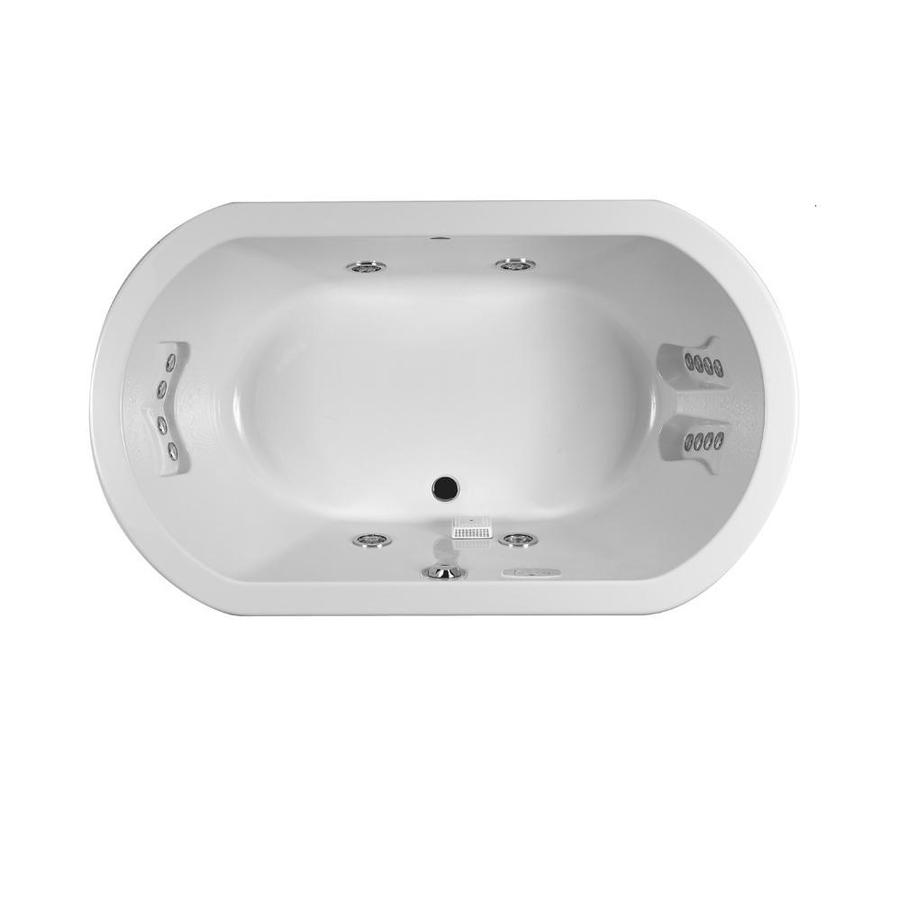 Jacuzzi DUE6042WCR5IHW Duetta White Acrylic Oval Whirlpool Tub (Common: 42-in x 60-in; Actual: 26-in x 42-in x 60-in)