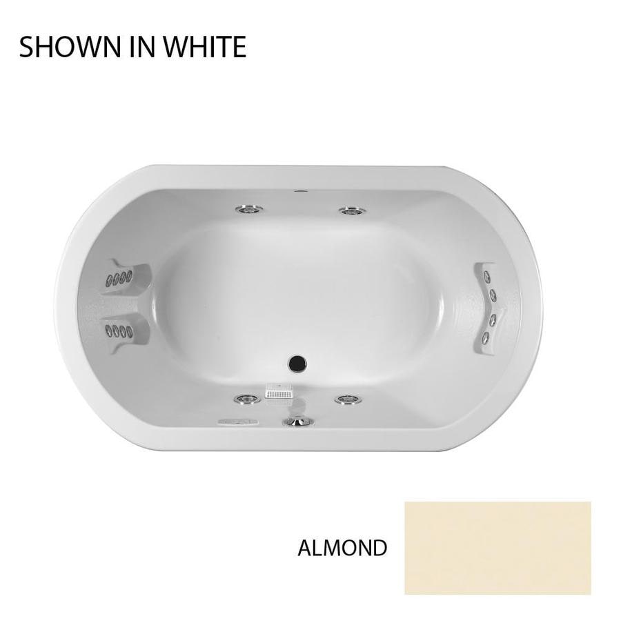 Jacuzzi DUE6642WCR5CHA Duetta 2-Person Almond Acrylic Oval Whirlpool Tub (Common: 42-in x 66-in; Actual: 26-in x 42-in x 66-in)