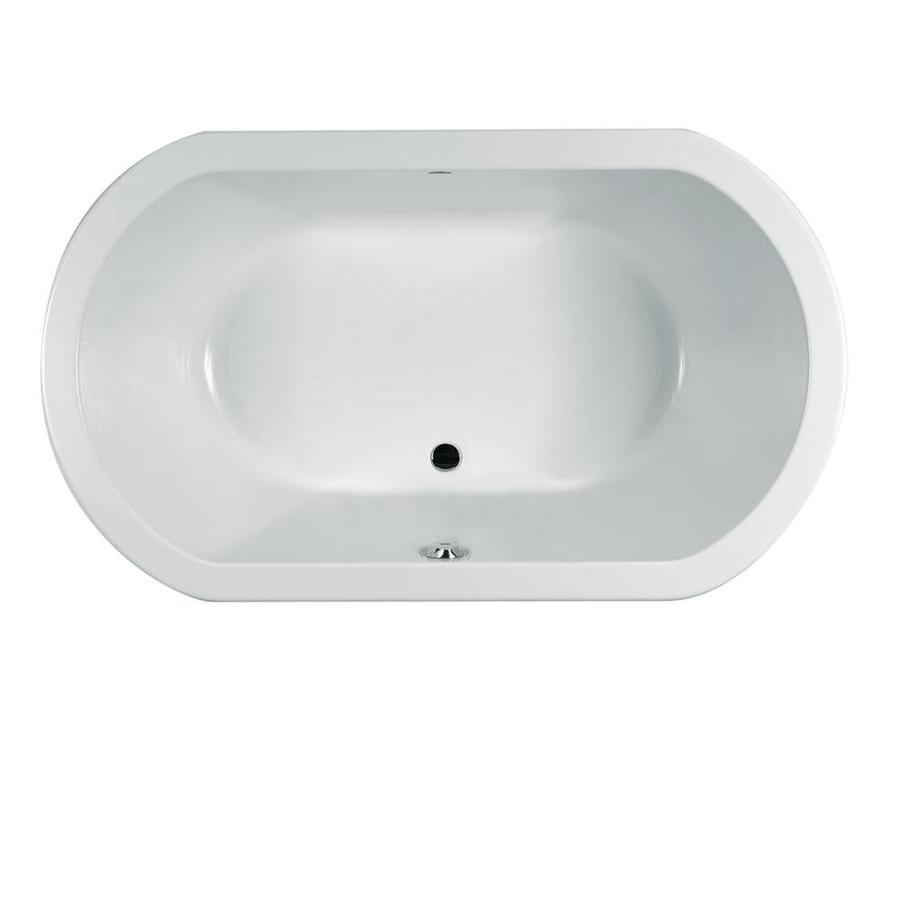Jacuzzi DUE7242BCX2CXW Duetta White Acrylic Oval Drop-In Bathtub with Front Center Drain (Common: 42-in x 72-in; Actual: 26-in x 42-in x 72-in)
