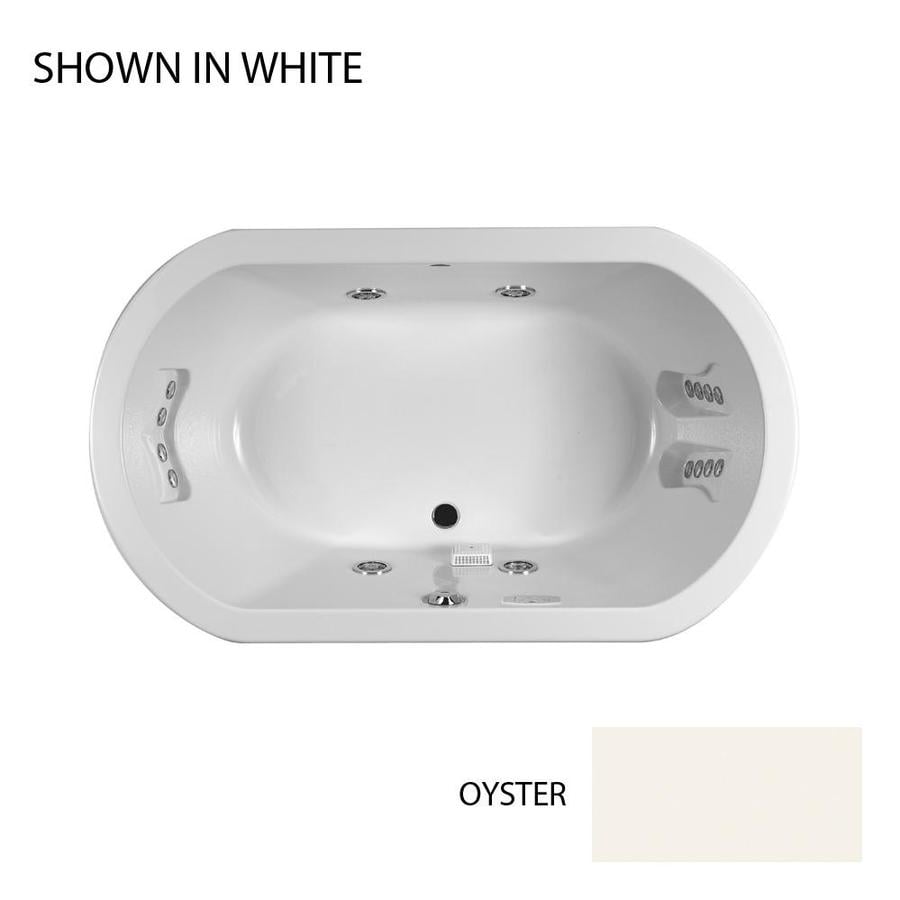 Jacuzzi DUE7242WCR4CHY Duetta 2-Person Oyster Acrylic Oval Whirlpool Tub (Common: 42-in x 72-in; Actual: 26-in x 42-in x 72-in)