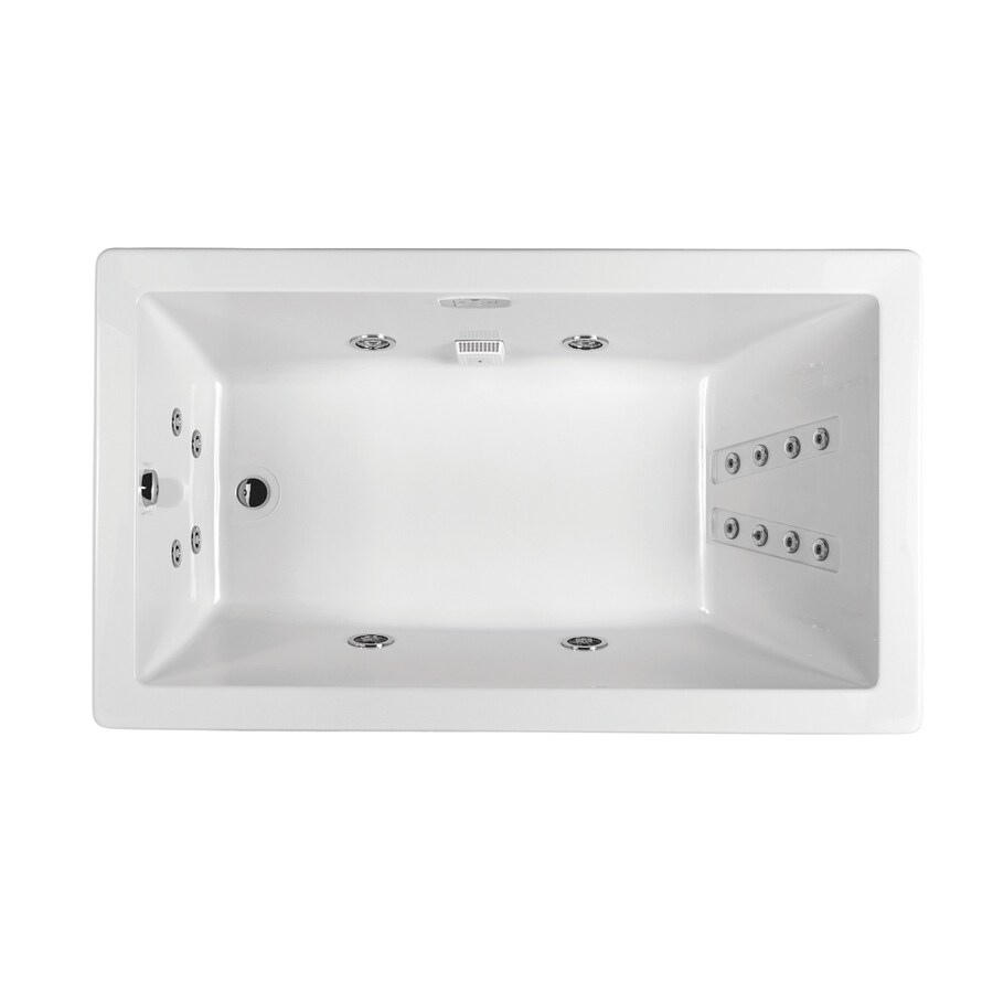 Jacuzzi ELA6042WLR4CHW Elara White Acrylic Rectangular Whirlpool Tub (Common: 42-in x 60-in; Actual: 26-in x 42-in x 60-in)