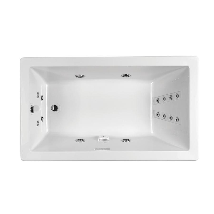 Jacuzzi Elara White Acrylic Rectangular Whirlpool Tub 42in x