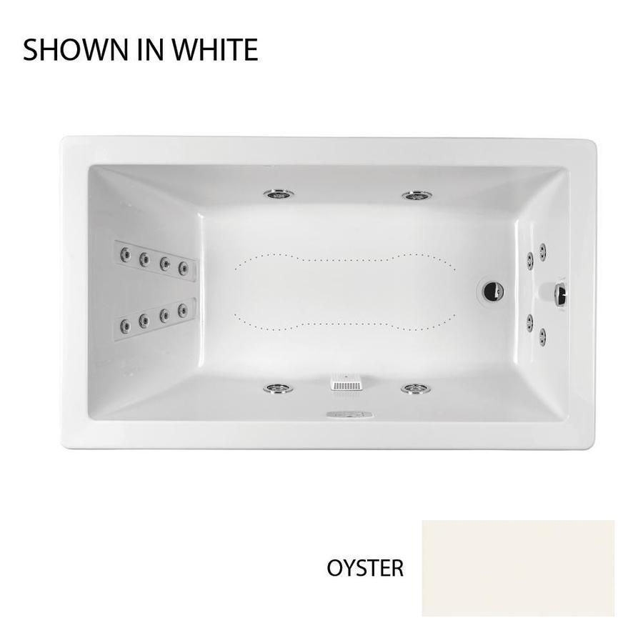 Jacuzzi ELA6042CRL5CHY Elara 60-in L x 42-in W x 26-in H Oyster Acrylic Rectangular Drop-In Whirlpool Tub and Air Bath