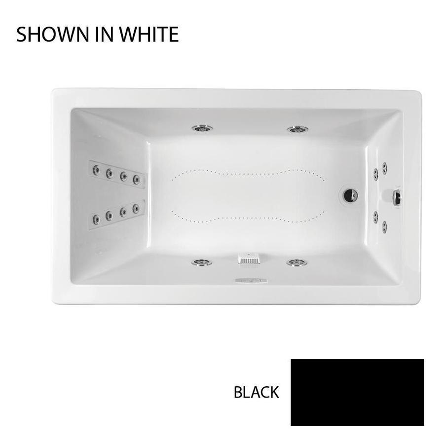 Jacuzzi ELA6042CRL5IWB Elara 60-in L x 42-in W x 26-in H Black Acrylic Rectangular Drop-In Whirlpool Tub and Air Bath