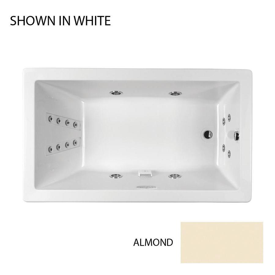 Jacuzzi ELA6636WRL4CHA Elara Almond Acrylic Rectangular Whirlpool Tub (Common: 36-in x 66-in; Actual: 26-in x 36-in x 66-in)