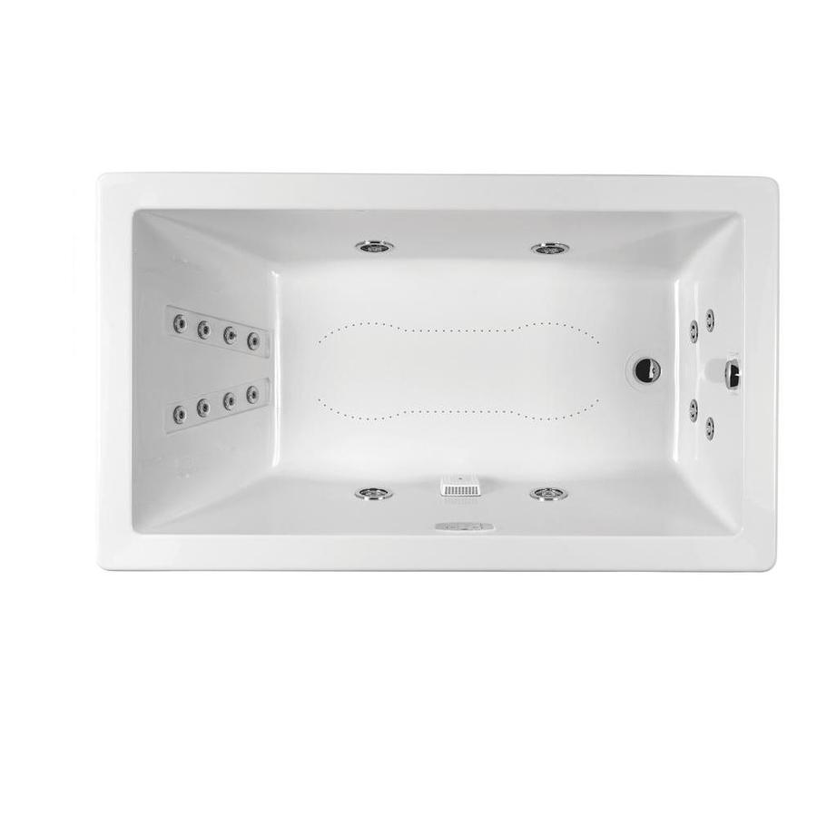 Jacuzzi ELA6636CRL5IHW Elara 66-in L x 36-in W x 26-in H White Acrylic Rectangular Drop-In Whirlpool Tub and Air Bath