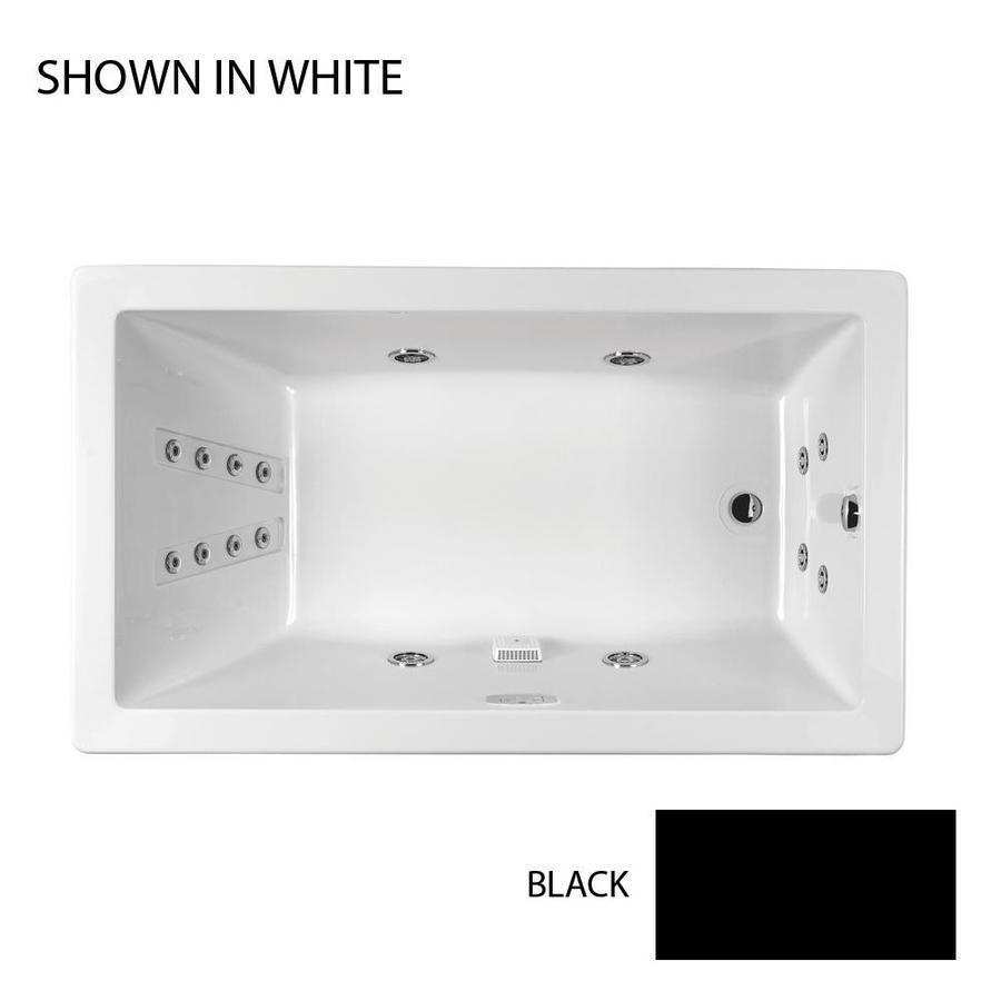 Jacuzzi ELA7242WRL4CHB Elara Black Acrylic Rectangular Whirlpool Tub (Common: 42-in x 72-in; Actual: 26-in x 42-in x 72-in)