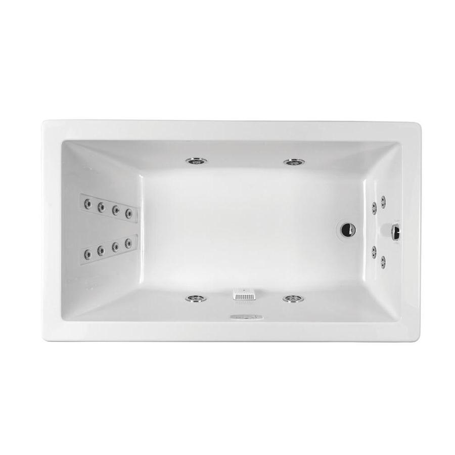 Jacuzzi ELA7242WRL4IWW Elara White Acrylic Rectangular Whirlpool Tub (Common: 42-in x 72-in; Actual: 26-in x 42-in x 72-in)