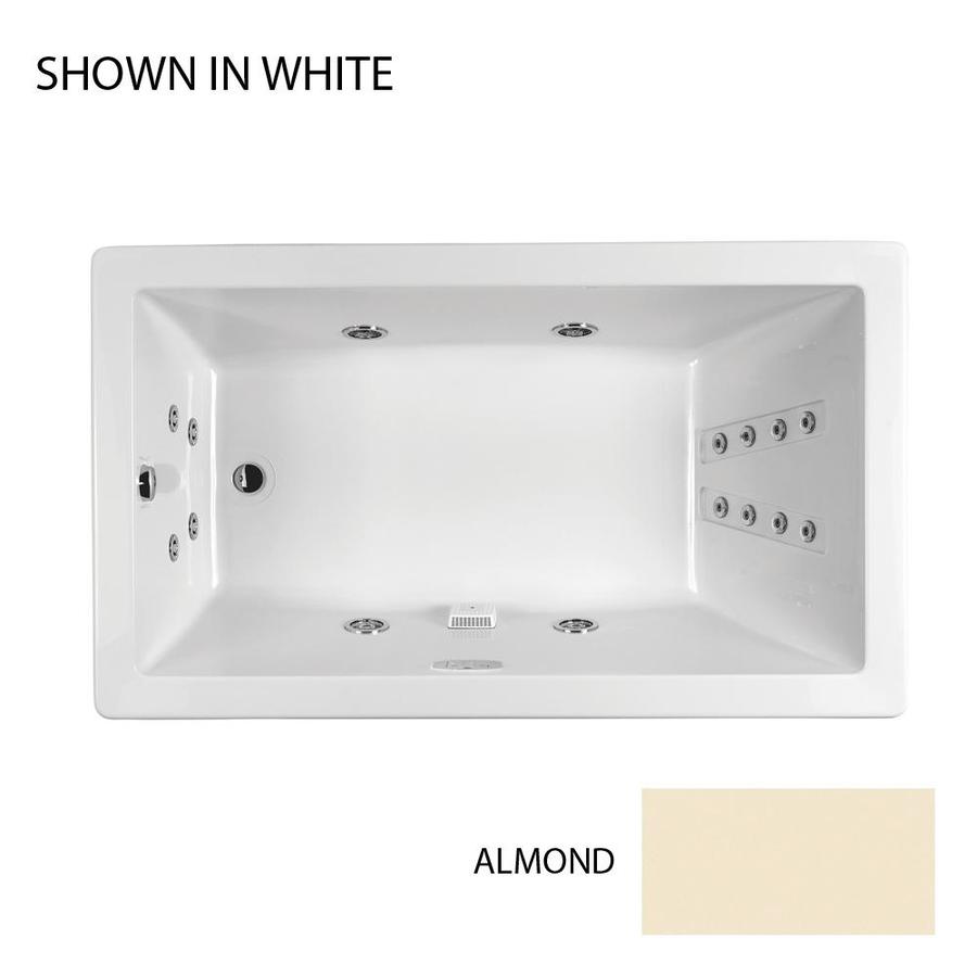 Jacuzzi ELA7242WLR4IWA Elara Almond Acrylic Rectangular Whirlpool Tub (Common: 42-in x 72-in; Actual: 26-in x 42-in x 72-in)