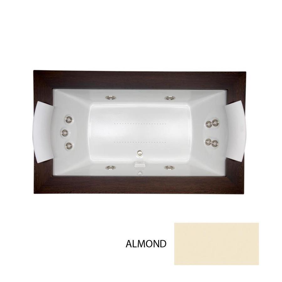Jacuzzi FUZ7242CCR4CWA Fuzion 72-in L x 42-in W x 24-in H 2-Person Almond Acrylic Rectangular Whirlpool Tub and Air Bath