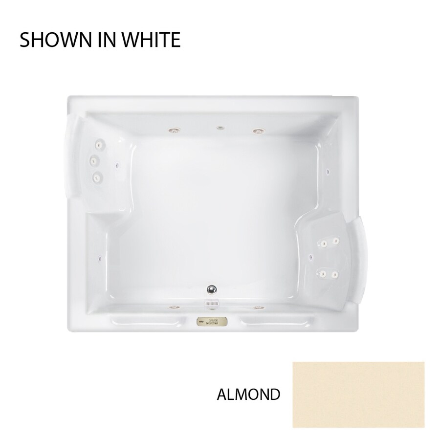 Jacuzzi FUZ7260WCL4CWA Fuzion 2-Person Almond Acrylic Rectangular Whirlpool Tub (Common: 60-in x 72-in; Actual: 24-in x 59.75-in x 71.75-in)