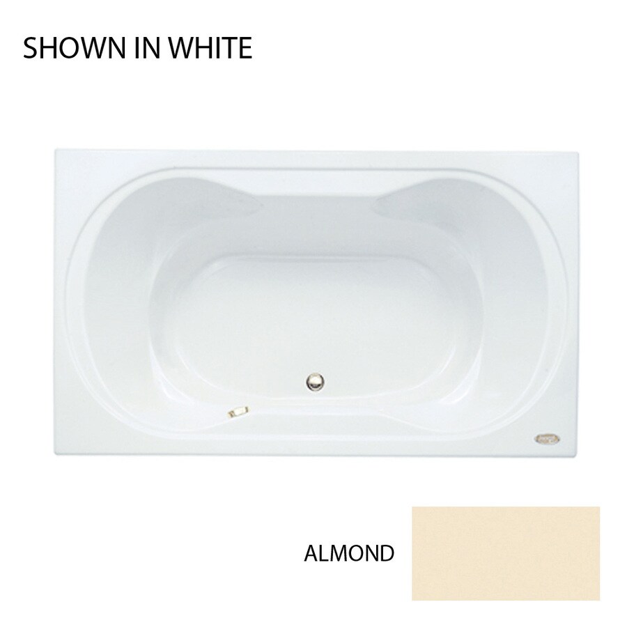 Jacuzzi REA7242BCXXXXA Real 42-in W x 72-in L Almond Acrylic Hourglass In Rectangle Center Drain