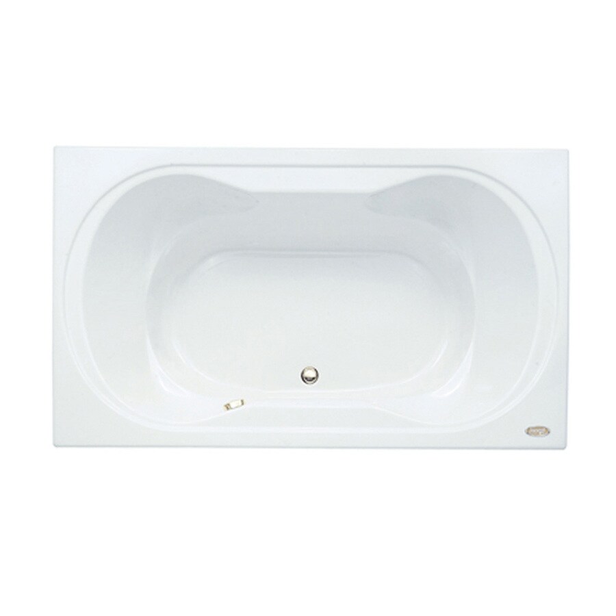 Jacuzzi REA7242BCX2CXW Real White Acrylic Hourglass in Rectangle Drop-In Bathtub with Front Center Drain (Common: 42-in x 72-in; Actual: 26-in x 42-in x 72-in)