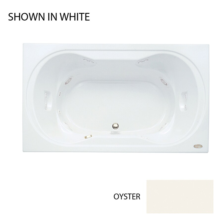 Jacuzzi REA7242WCR5IHY Real 2-Person Oyster Acrylic Hourglass in Rectangle Whirlpool Tub (Common: 42-in x 72-in; Actual: 26-in x 42-in x 72-in)