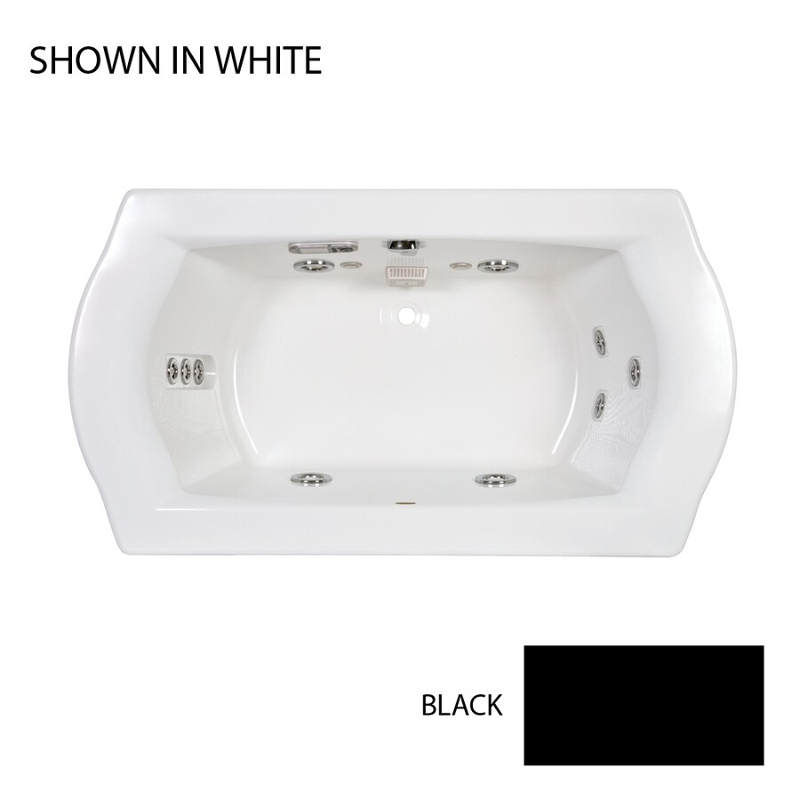 Jacuzzi SAL6636WCR5IHB Salerno 2-Person Black Acrylic Rectangular Whirlpool Tub (Common: 36-in x 66-in; Actual: 24-in x 36-in x 66-in)