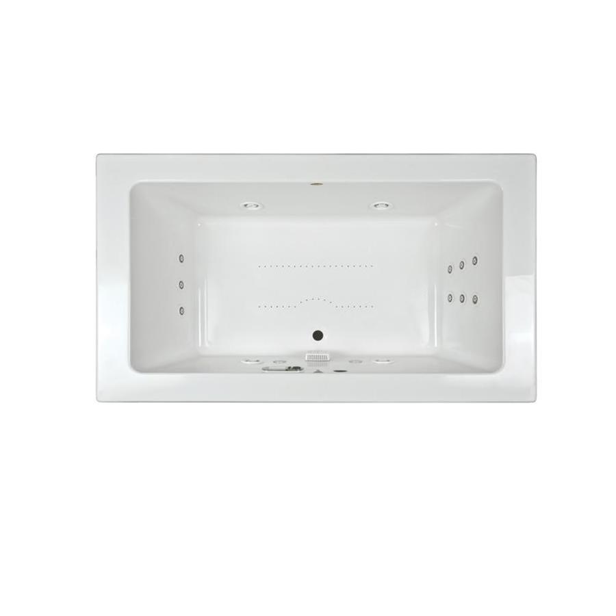 Jacuzzi Sia 36-in W x 66-in L White Acrylic Rectangular Front Center Drain Drop-In Combination Tub