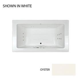 Jacuzzi Sia 72-in Oyster Acrylic Drop-In Whirlpool Tub And Air Bath with Front Center Drain