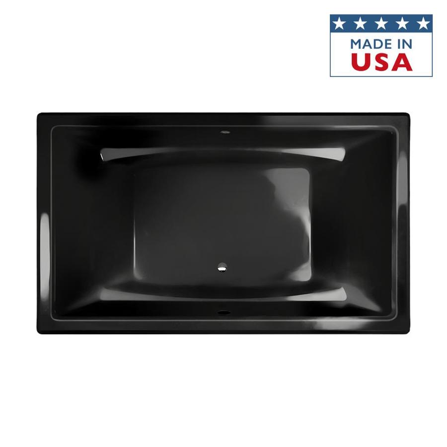 Jacuzzi ACE6636BCX2CXB Acero Black Acrylic Rectangular Drop-In Bathtub with Front Center Drain (Common: 36-in x 66-in; Actual: 25-in x 36-in x 66-in)
