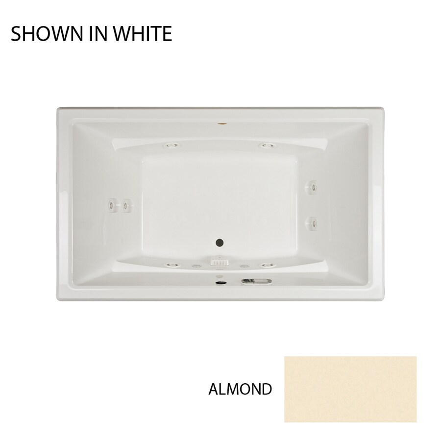 Jacuzzi ACE6636WCR5CHA Acero 2-Person Almond Acrylic Rectangular Whirlpool Tub (Common: 36-in x 66-in; Actual: 25-in x 36-in x 66-in)