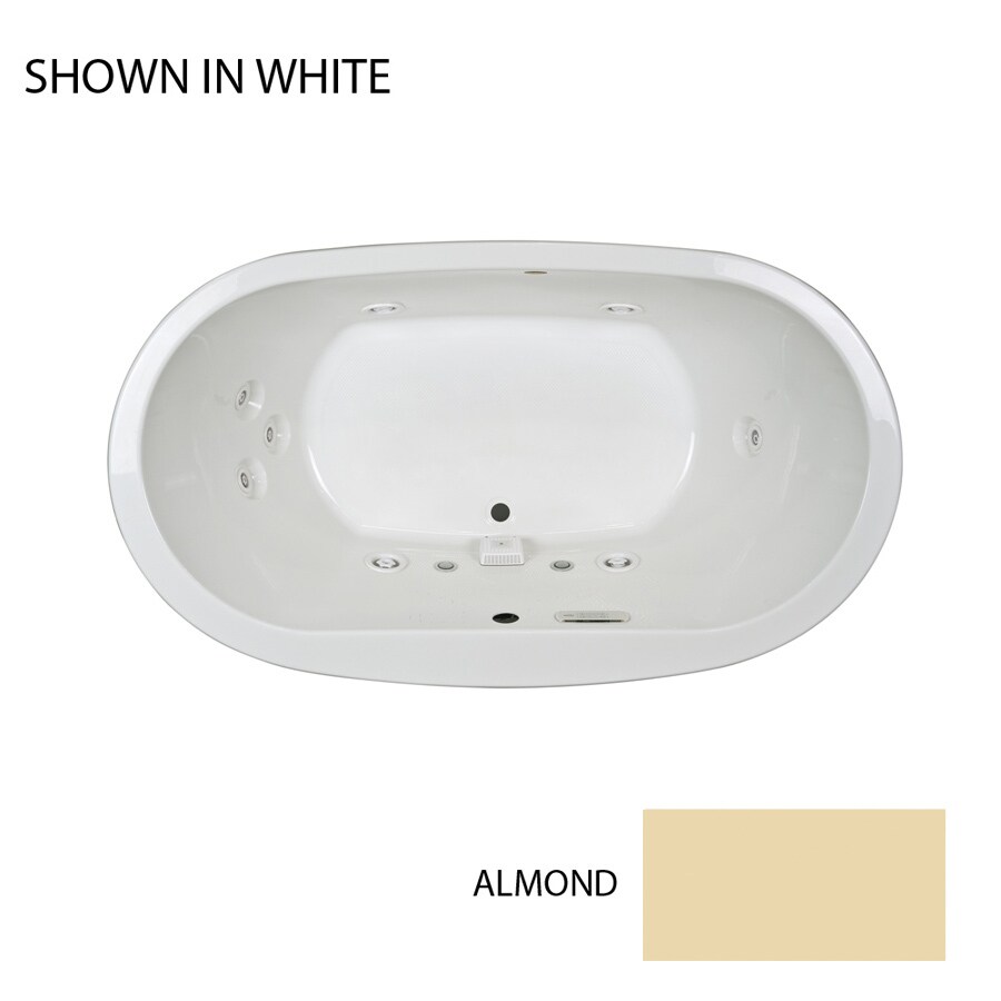 Jacuzzi MIO7242WCR5IHA Mio 2-Person Almond Acrylic Oval Whirlpool Tub (Common: 42-in x 72-in; Actual: 24-in x 42-in x 72-in)