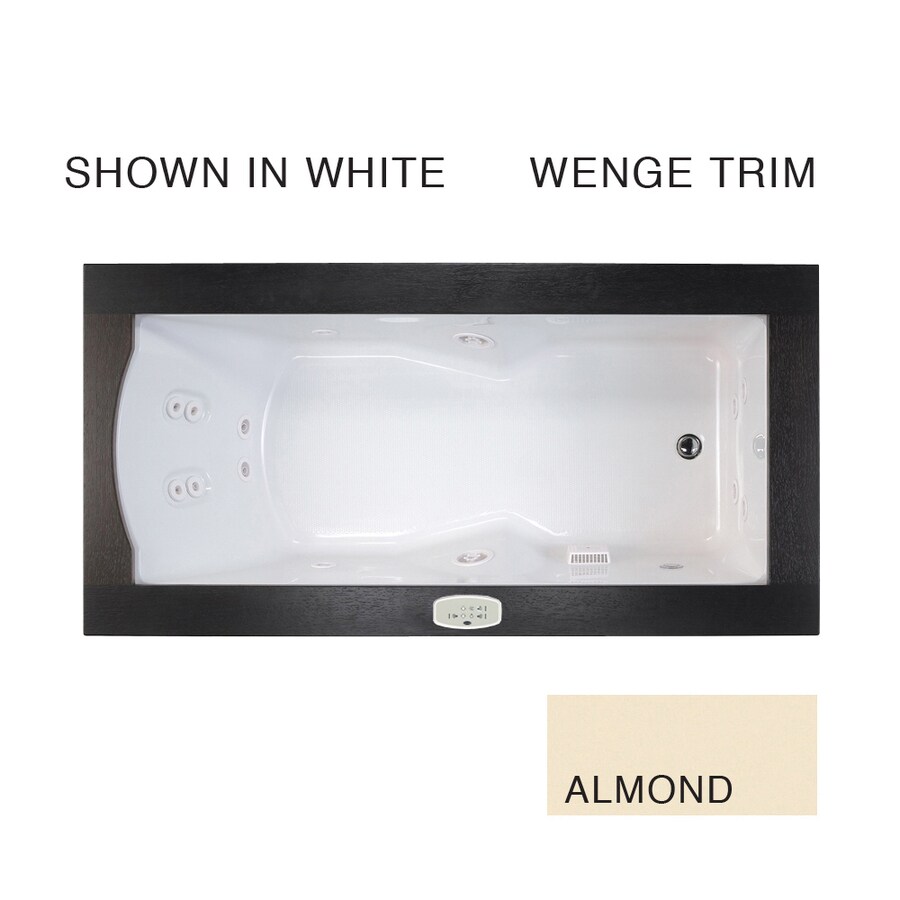 Jacuzzi FUZ7236WLR5CHA Fuzion Almond Acrylic Rectangular Whirlpool Tub (Common: 36-in x 72-in; Actual: 24-in x 35-in x 70-in)
