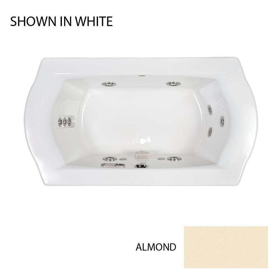 Jacuzzi SAL7242WCR4CWA Salerno 2-Person Almond Acrylic Rectangular Whirlpool Tub (Common: 42-in x 72-in; Actual: 24-in x 42-in x 72-in)