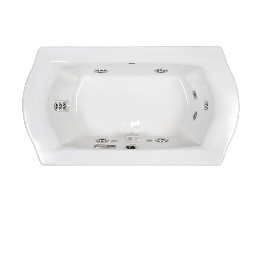 Jacuzzi SAL7242WCR4CWW Salerno 2-Person White Acrylic Rectangular Whirlpool Tub (Common: 42-in x 72-in; Actual: 24-in x 42-in x 72-in)