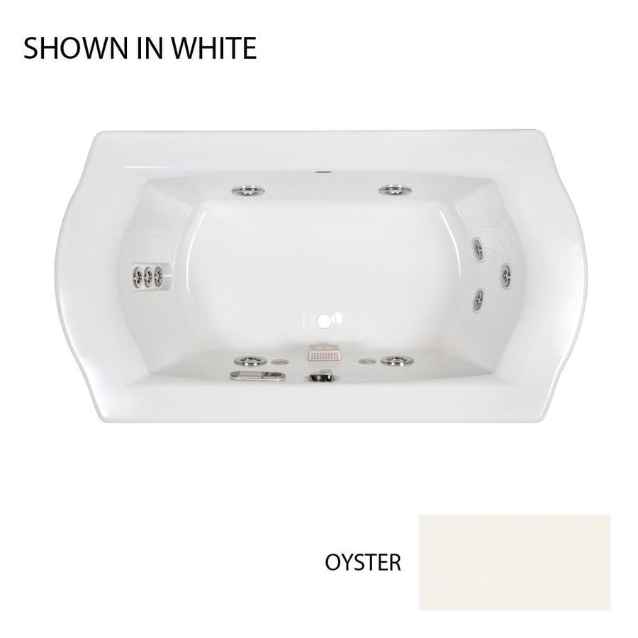 Jacuzzi SAL7242WCR4IWY Salerno 2-Person Oyster Acrylic Rectangular Whirlpool Tub (Common: 42-in x 72-in; Actual: 24-in x 42-in x 72-in)