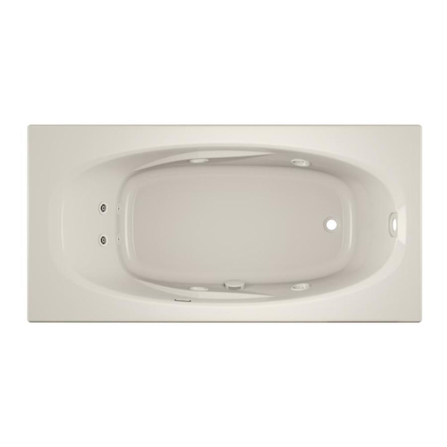 Jacuzzi AMI7236WRL2XXY Amiga Oyster Acrylic Oval in Rectangle Whirlpool Tub (Common: 36-in x 72-in; Actual: 20-in x 36-in x 72-in)