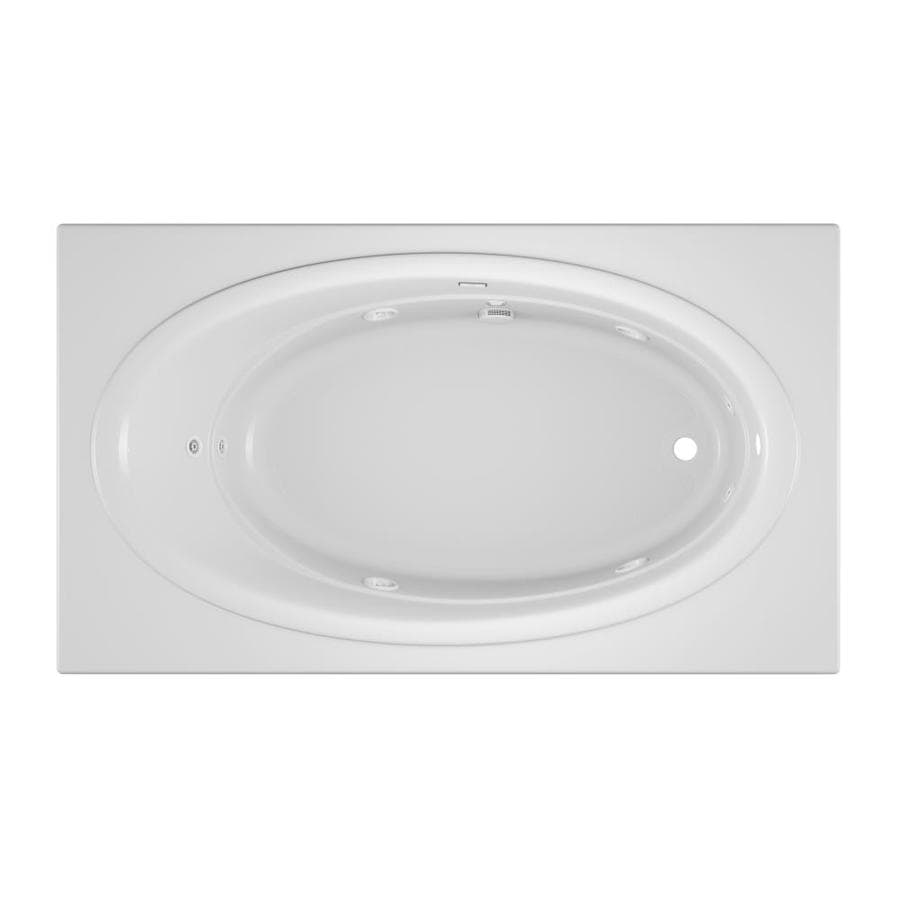 Jacuzzi Nova 42in W x 72in L White Acrylic Oval Right Drain DropIn