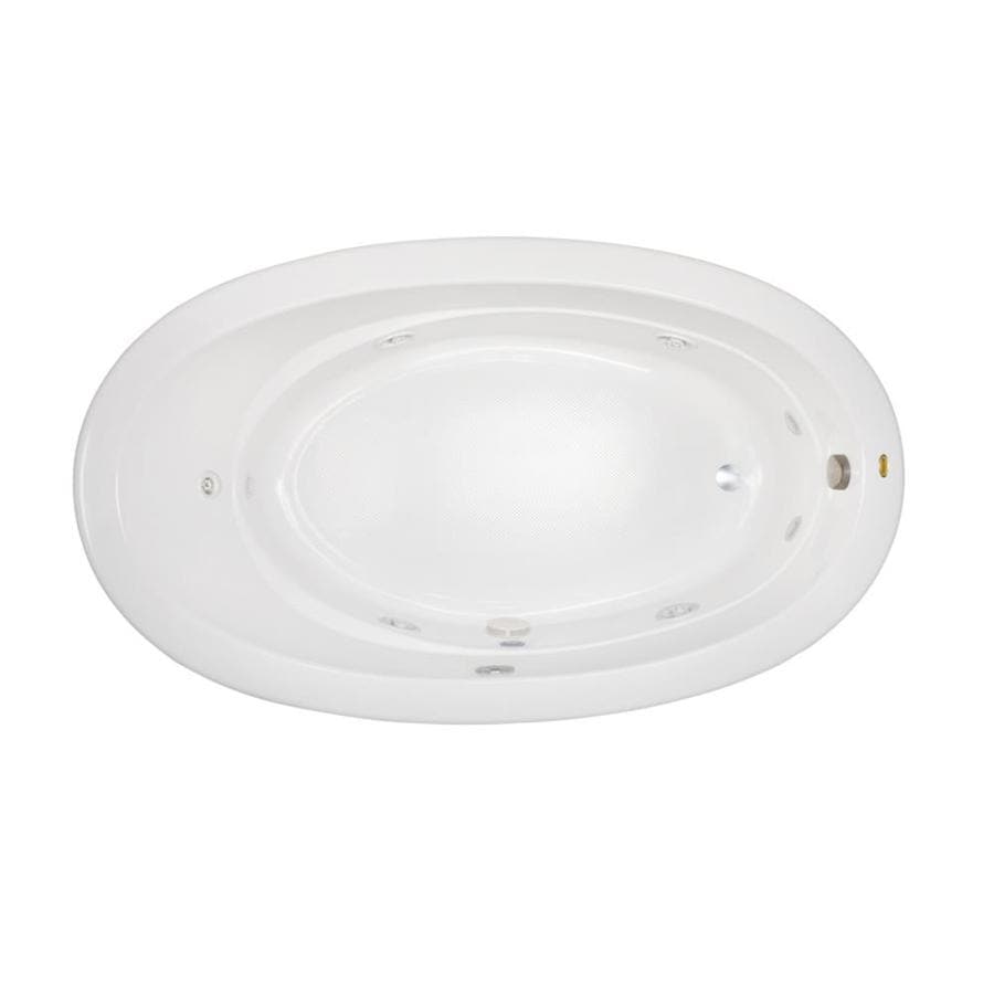 Jacuzzi Riva 42-in W x 72-in L White Acrylic Oval Right-Hand Drain Drop-In Whirlpool Tub