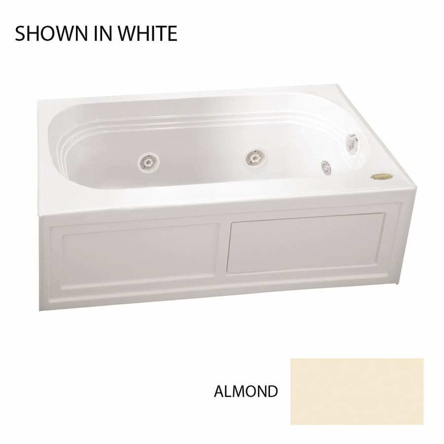 Jacuzzi LXS6032WLR2CHA Luxura Almond Acrylic Rectangular Whirlpool Tub (Common: 32-in x 60-in; Actual: 20.25-in x 32-in x 60-in)