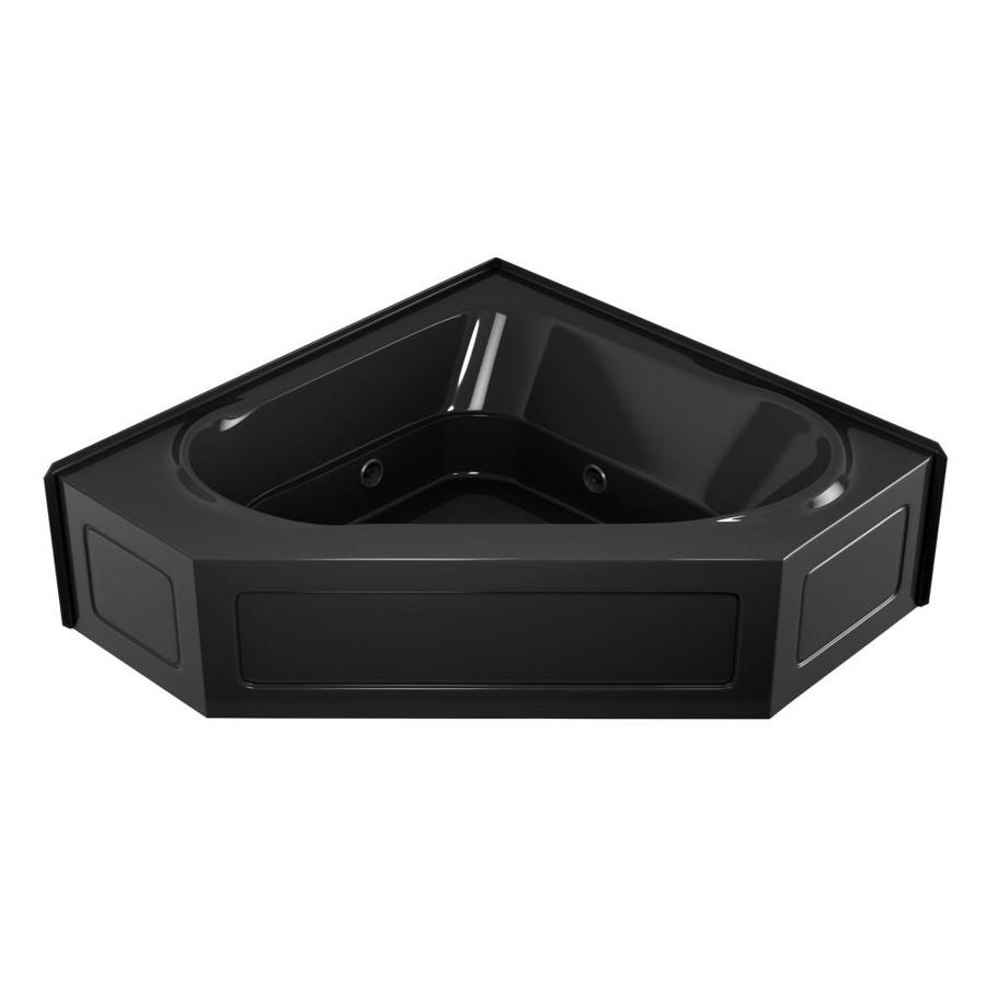 Jacuzzi Capella 60-in Black Acrylic Corner Center Drain ...