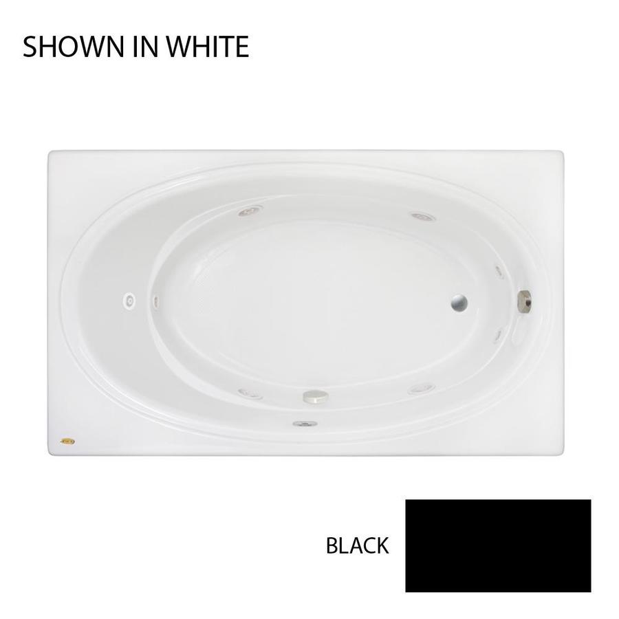 Jacuzzi Nova Black Acrylic Oval in Rectangle Whirlpool Tub 42