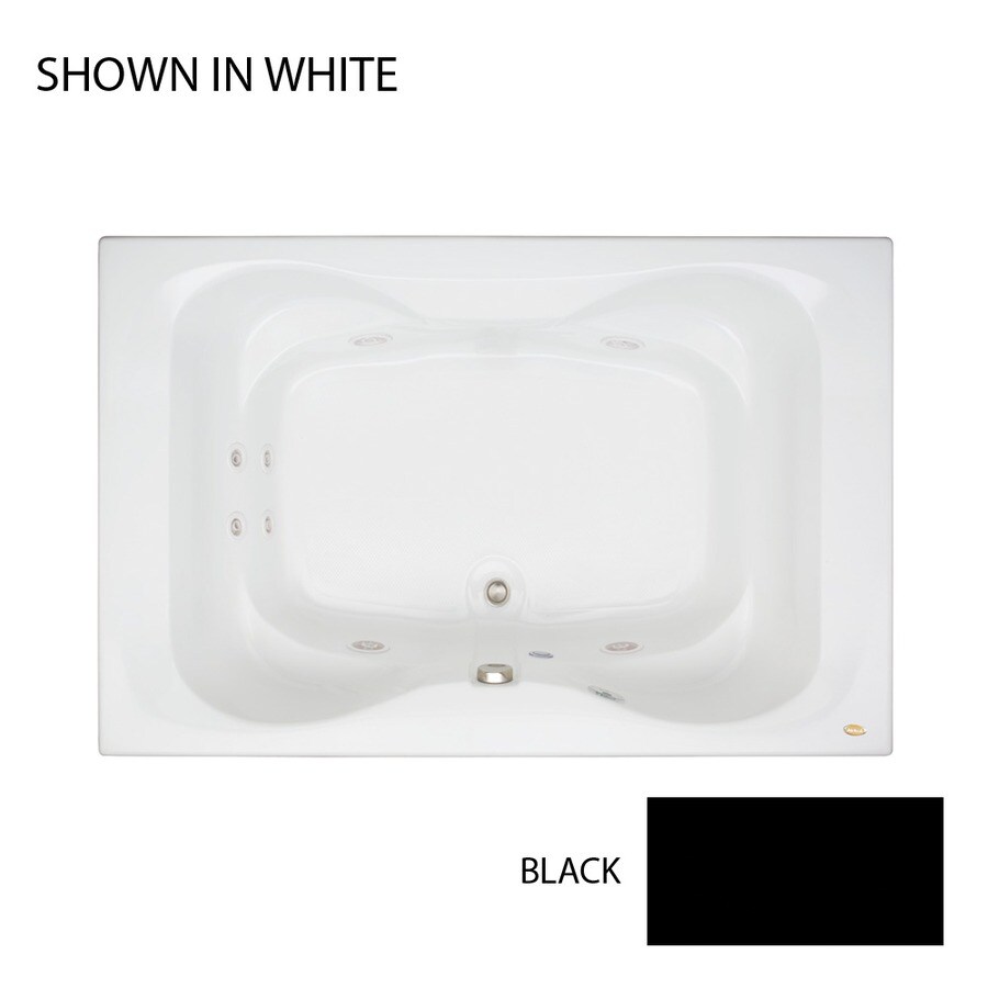 Jacuzzi MIT6042WCR2XXB Mito Black Acrylic Hourglass in Rectangle Whirlpool Tub (Common: 42-in x 60-in; Actual: 21-in x 42-in x 60-in)