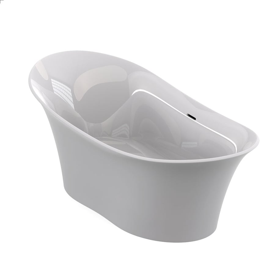 Jacuzzi VRF7133BCXXXGM Verona AVVIO 32.8-in W x 71-in L White Solid Surface Oval Center Drain (Drain Included)