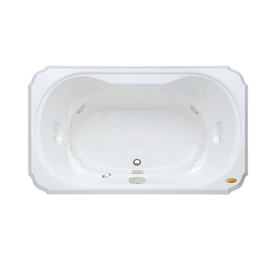Jacuzzi Marineo 60in White Acrylic Rectangular Center Drain DropIn