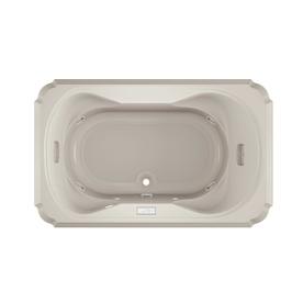 Jacuzzi Marineo 66-in Oyster Acrylic Drop-In Whirlpool Tub with Center Drain