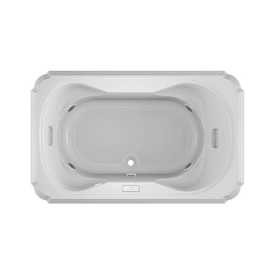 Jacuzzi Marineo 42-in W x 66-in L White Acrylic Rectangular Center Drain