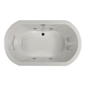 Jacuzzi Anza 60-in Oyster Acrylic Drop-In Whirlpool Tub And Air Bath with Center Drain