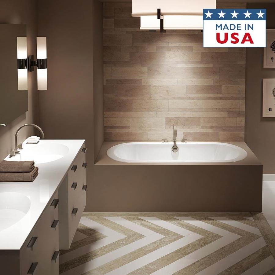 Jacuzzi Anza White Acrylic Oval Drop In Bathtub With Center Jacuzzi Anza White Acrylic Oval Drop In Bathtub With Center Drain Common 36