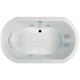 JACUZZI Anza 66 in. x 36 in. Oval Combination Bathtub with Center Drains in White