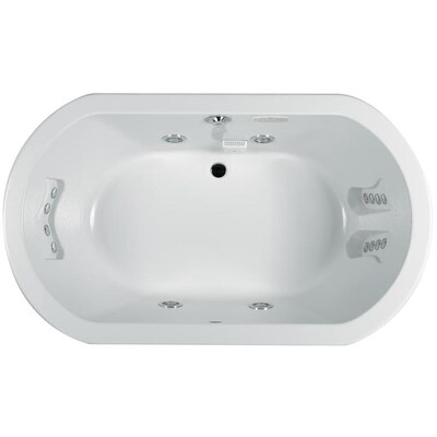 Jacuzzi Anza 66 In White Acrylic Oval Center Drain Drop In