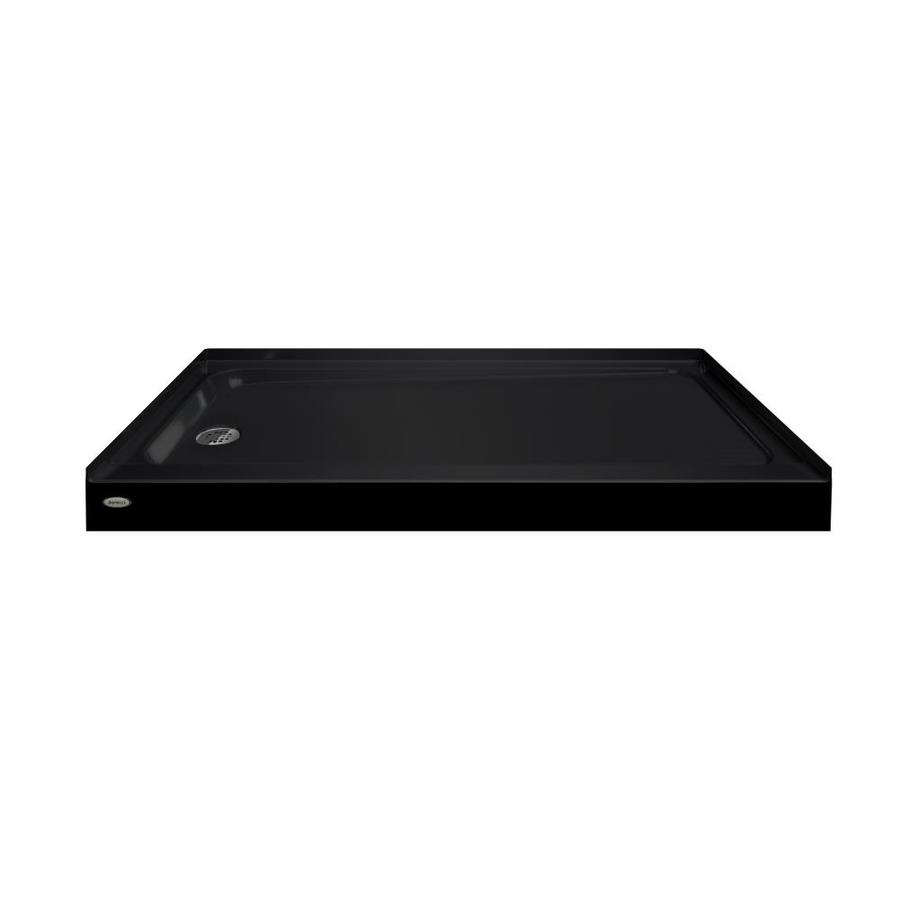Jacuzzi PRIMO Black Acrylic Shower Base 32in W x 60in L with Left Drain in the Shower Bases