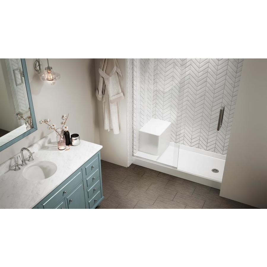 Jacuzzi PRIMO White Acrylic Shower Base 30in W x 60in L with Right Drain in the Shower Bases