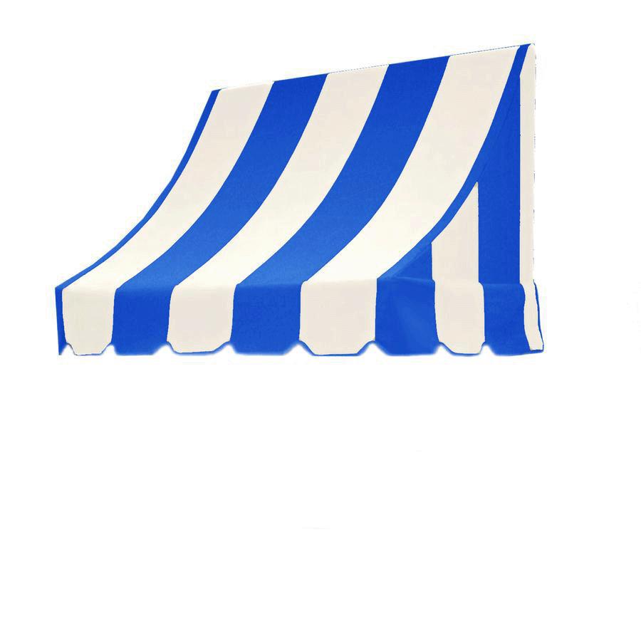 Shop Awntech 124.5in Wide x 48in Projection Bright Blue/White Stripe