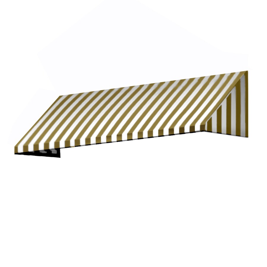 Awntech 196 5 In Wide X 36 In Projection Linen White Stripe Slope