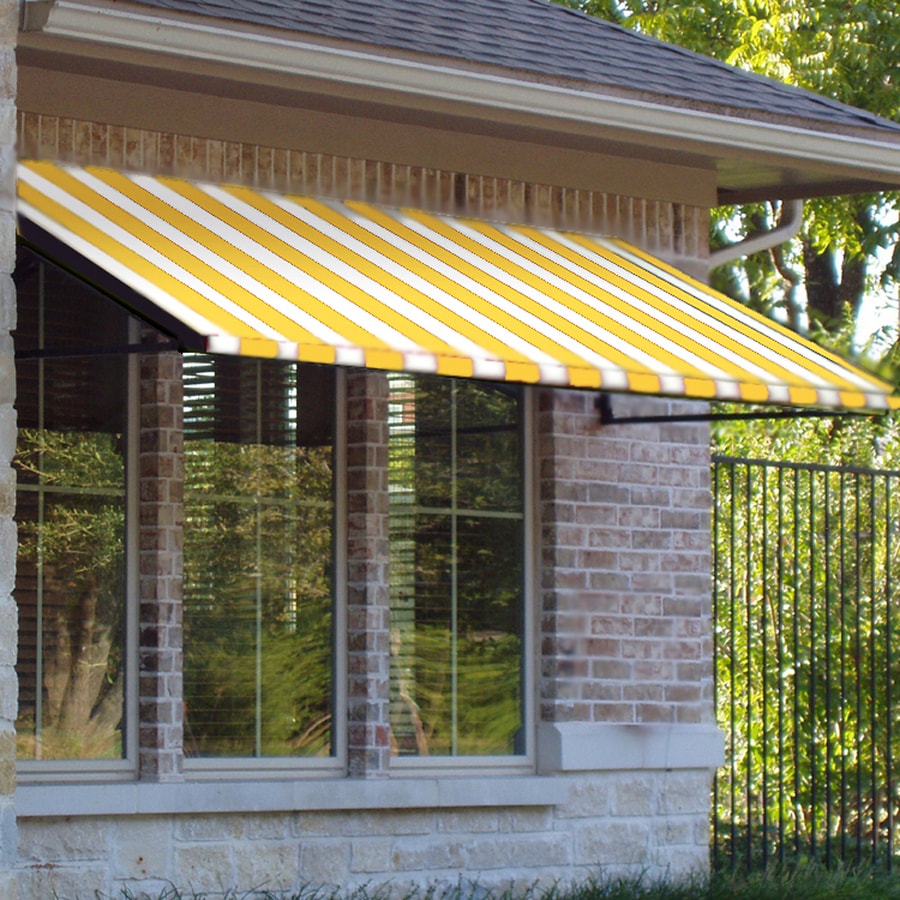 Awntech 364 5 In Wide X 36 In Projection Yellow White Stripe Open